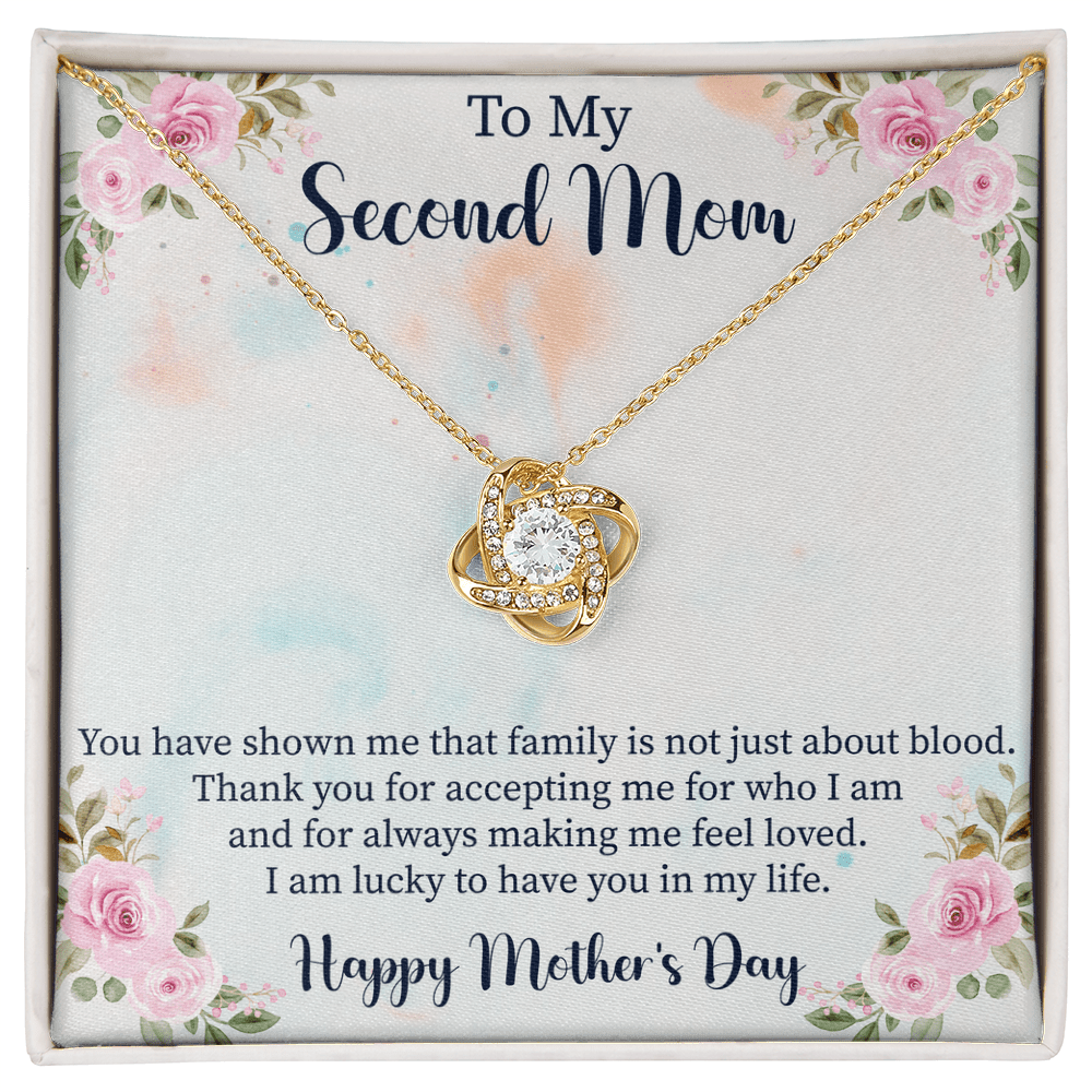 second mom necklace with message card